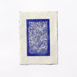 carte feuillage bleue sur silderburg papier coton