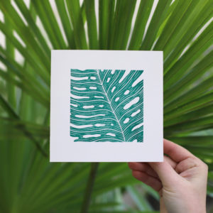 carte feuille de palmier focus