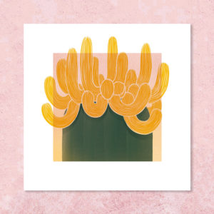 carte cactus jaune