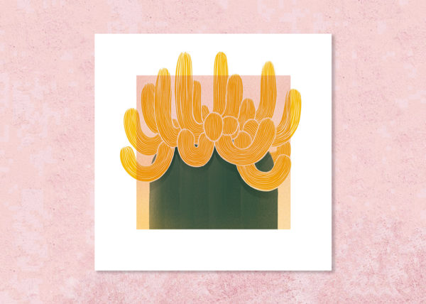 carte cactus jaune